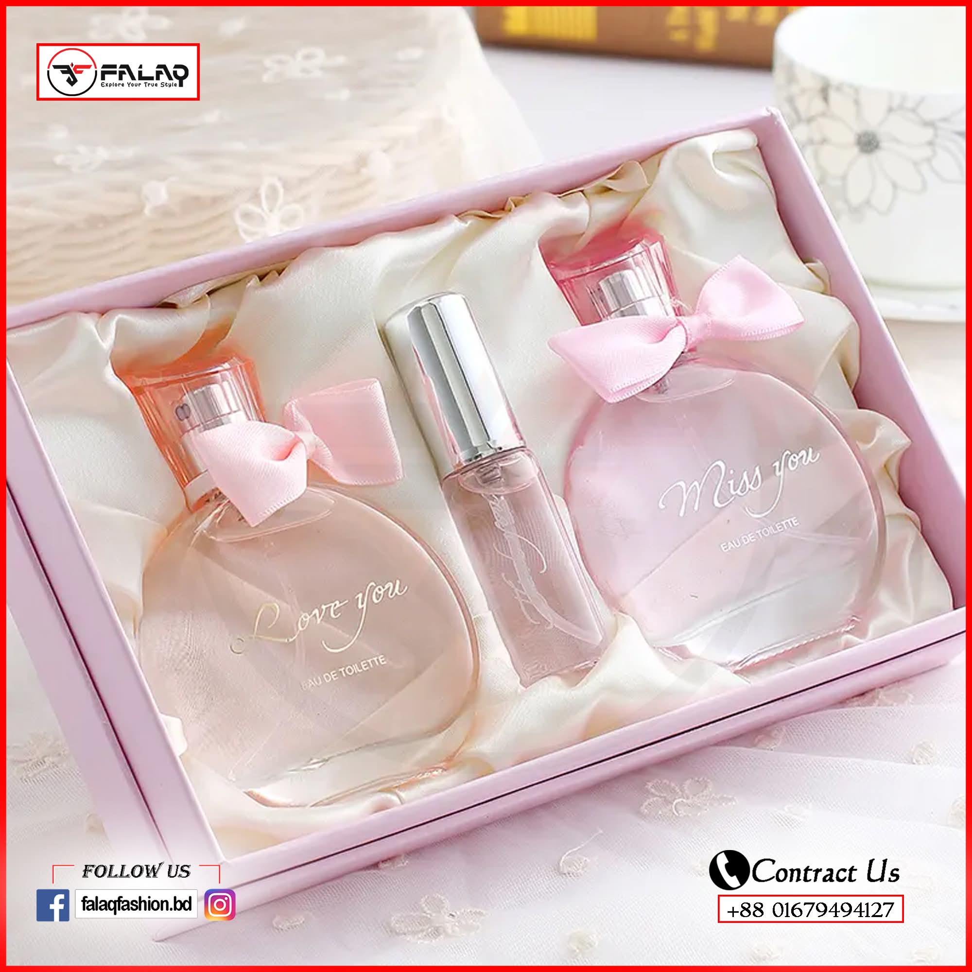 1000063599 Love & Miss You Women Perfume Gift Set – 3 Bottles (30ml x 2 + 20ml x 1 | Total 80ml) - Image 1